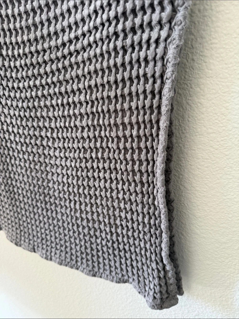 Parachute Waffle Textured Bath Towel Set of 2 Gray 100% Cotton